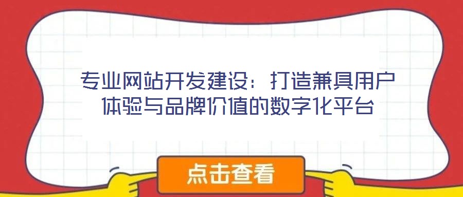 專(zhuān)業(yè)網(wǎng)站開(kāi)發(fā)建設(shè):打造兼具用戶(hù)體驗(yàn)與品牌價(jià)值的數(shù)字化平臺(tái)